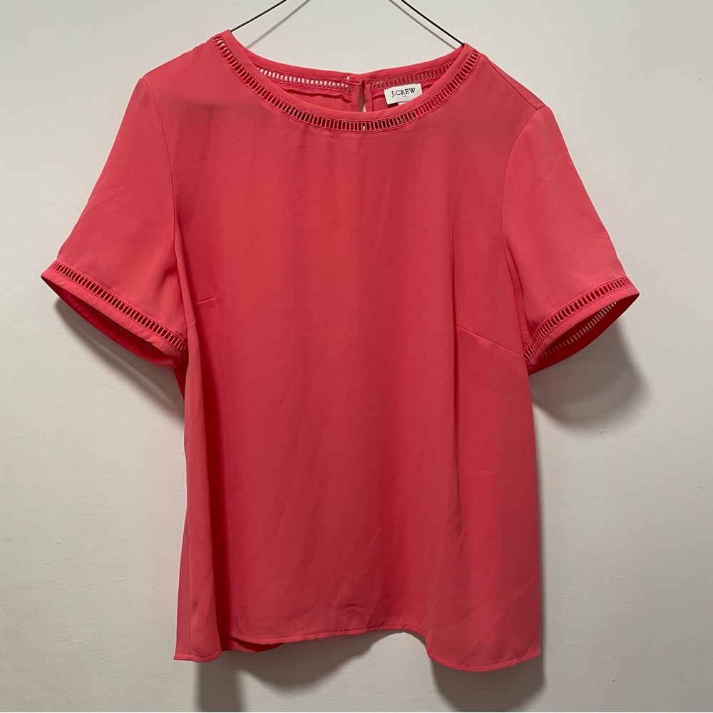 Jcrew  Women's Pink Short Sleeve blouse Top spring summer
